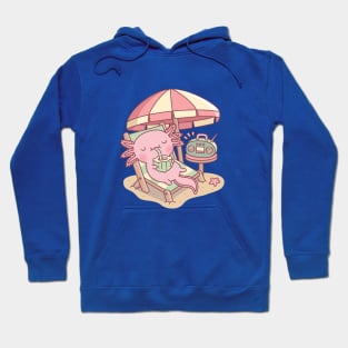 Cute Axolotl Chilling At The Beach Hoodie